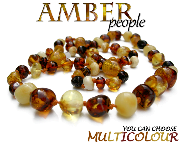 baltic amber adult necklace in multicolour