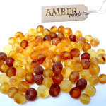 RAW AMBER BEADS Loose Rounded Holed 100% Authentic Baltic Amber – 4-6mm, 20g, Random Colours