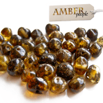 100% Authentic Baltic Amber Loose Beads - Holed, Rounded, 10g, 4-6mm, Polished, Forest Green Colour