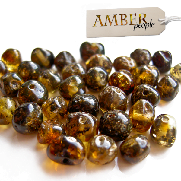 baltic amber loose beads for craftings polished in rare forest green amber colours