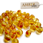 100% Authentic Baltic Amber Loose Beads - Rounded, 5g, Polished, Champagne Colour