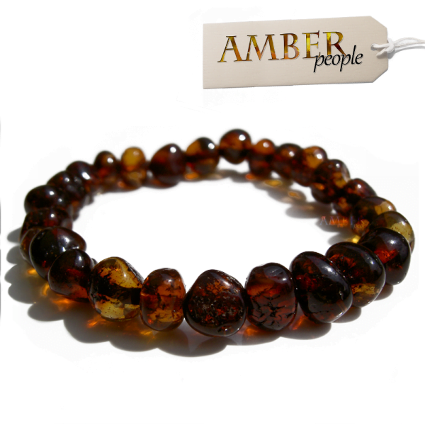 baltic amber baby teething bracelet anklet in cherry