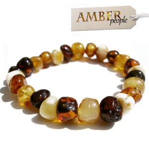 baltic amber baby teething bracelet anklet in multicolour