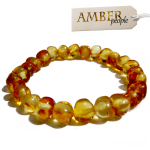 Baltic Amber Baby Teething Bracelet/Anklet - Genuine & Authentic, 13-16cm, in Golden Honey