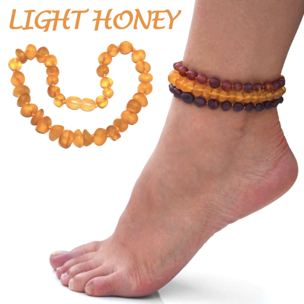 light honey raw untreated baltic amber adult anklets by amber people online