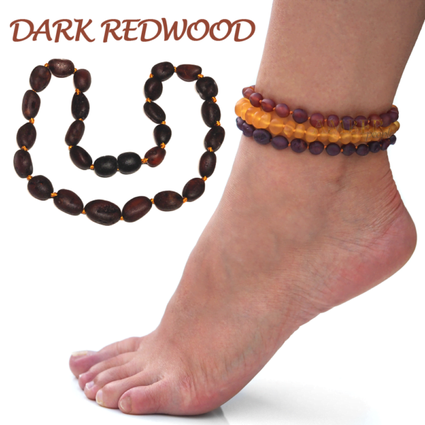 dark redwood raw untreated baltic amber adult anklets by amber people online