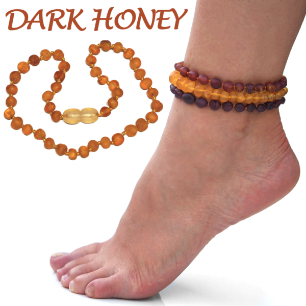 dark honey raw untreated baltic amber adult anklets by amber people online