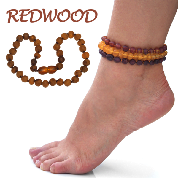 redwood raw untreated baltic amber adult anklets by amber people online