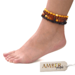 Baltic Amber Anklets for Adults (25-27cm) Natural Healing, Authentic, Multiple Colours Available