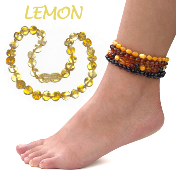 lemon baltic amber adult anklets by amber people online