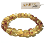 Baltic Amber Baby Teething Bracelet/Anklet - Genuine & Authentic, 13-16cm, in RARE Lemon Amber